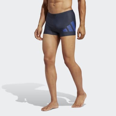 Männer Schwimmen Branded Boxer-Badehose Blau