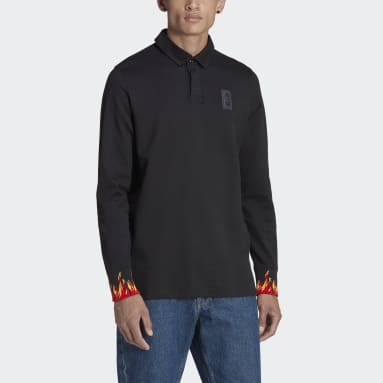 Polo manga larga Bélgica Lifestyler Negro Hombre Fútbol