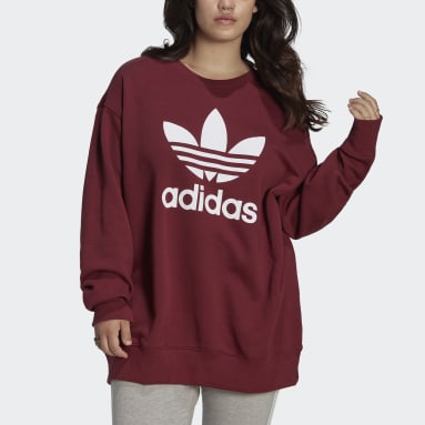 Frauen Originals Trefoil Sweatshirt – Große Größen Weinrot
