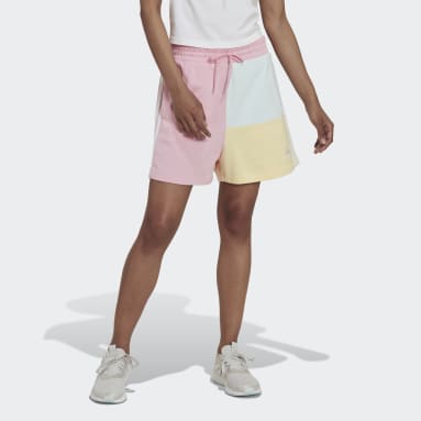 Frauen Sportswear Essentials 3-Streifen Colorblock Oversized Shorts Rosa