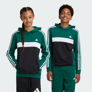 Felpa con cappuccio Tiberio 3-Stripes Colorblock Fleece Junior