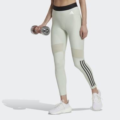 Leggings 7/8 Hyperglam 3-Stripes Verde Donna Fitness & Training