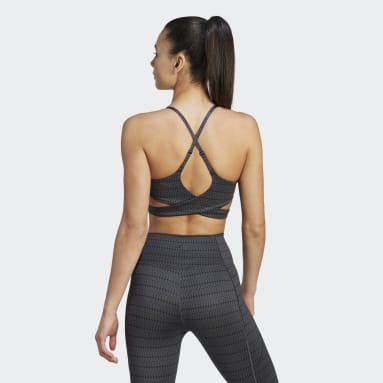 Sujetador Yoga Studio Light-Support Gris Mujer Gimnasio Y Entrenamiento