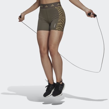 Dames Fitness En Training bruin Hyperglam Techfit Zebra High-Waisted Korte Legging