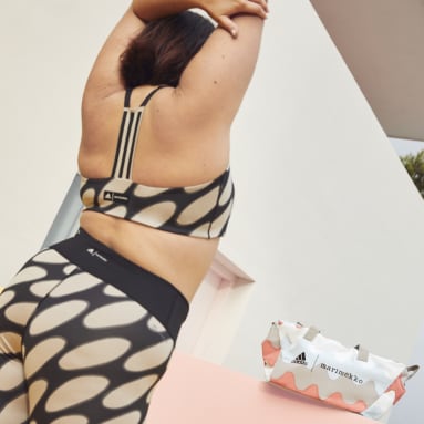Women Yoga Black adidas x Marimekko Aeroimpact Training Light-Support Bra (Plus Size)