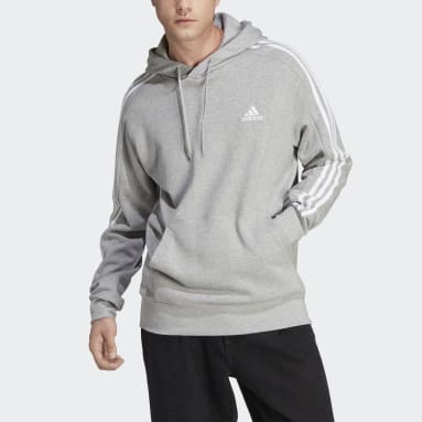 Nam Sportswear Áo Hoodie 3 Sọc Vải Thun Da Cá Essentials