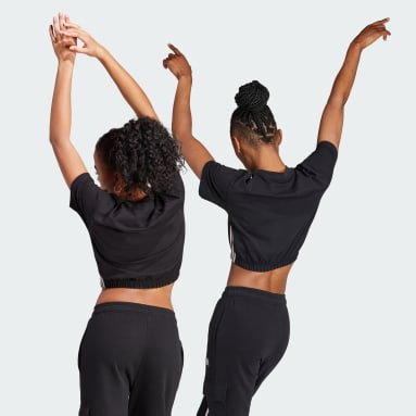 Camiseta Cropped Dance 3-Stripes Preto Mulher Sportswear