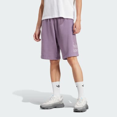 Men's Originals Purple Adicolor Outline Trefoil Shorts