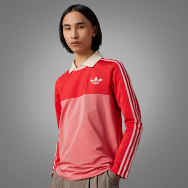 Muži Originals červená Polokošeľa Adicolor 70s Long Sleeve Vintage