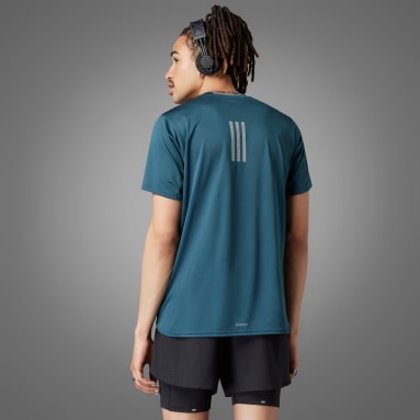 Men Running Turquoise Designed 4 Running T-Shirt