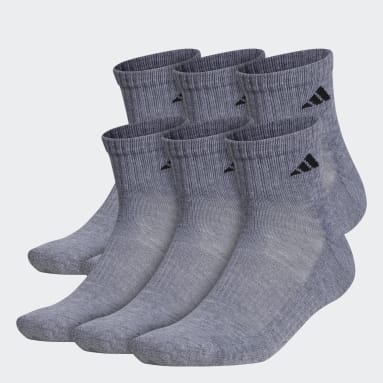 Men's Training Grey Athletic Cushioned Quarter Socks 6 Pairs