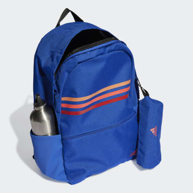 Sportswear Blue Classic Horizontal 3-Stripes Backpack