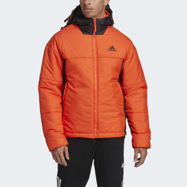 Men Sportswear Orange BSC 3-Stripes Puffy Hooded Jacket