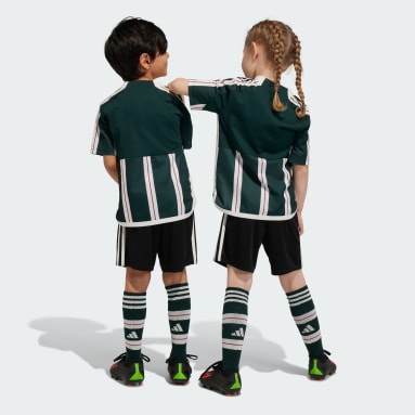 Kids Football Green Manchester United 23/24 Away Mini Kit