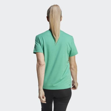 Camiseta Train Icons 3 bandas Verde Mujer Gimnasio Y Entrenamiento