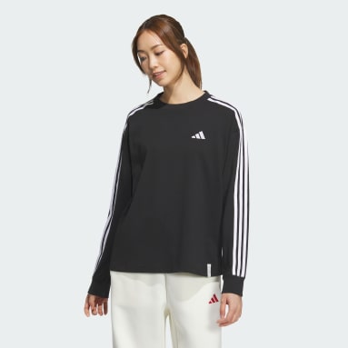 エッセンシャルズ プラス スリーストライプス 長袖Tシャツ