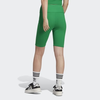 Women Lifestyle Green Rib Shorts