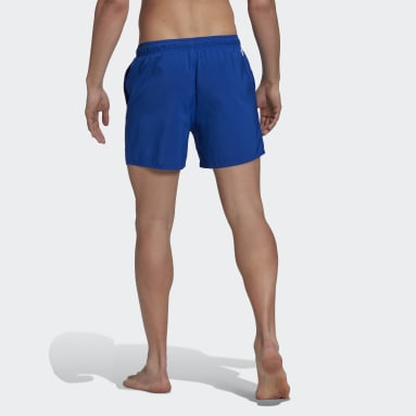 Männer Sportswear Short Length Solid Badeshorts Blau