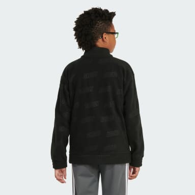 Youth Training Black Long Sleeve Brand Love Printed Cozy Half-Zip Pullover