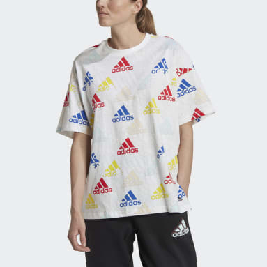 T-shirt boyfriend multicolore à logo Essentials Blanc Femmes Sportswear