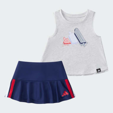 adidas Two-Piece Waist Heather Tank & 3-Stripes Skort Set