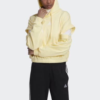 Women Sportswear Yellow Hyperglam 3-Stripes with Cutout Detail Sweatshirt