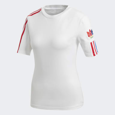 T-shirt Adicolor 3D Trefoil Blanc Femmes Originals