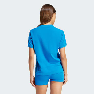 Dames Originals blauw 3-Stripes T-shirt