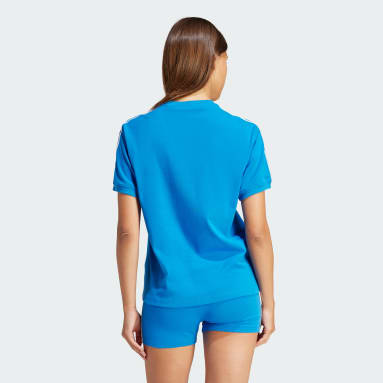 Camiseta 3 bandas Azul Mujer Originals