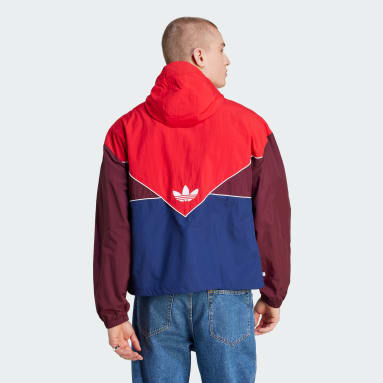  adidas Originals Boys' Little Trefoil Monogram Windbreaker,  collegiate red/white, XS: Clothing, Shoes & Jewelry