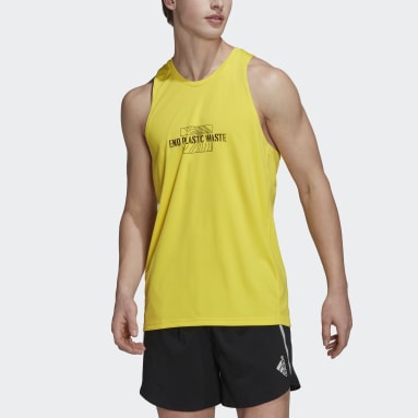 Regata Estampada Own The Run End Plastic Waste AEROREADY Amarelo Homem Running