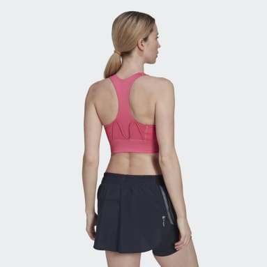 Women Gym & Training Pink Running Medium-Support Pocket Bra
