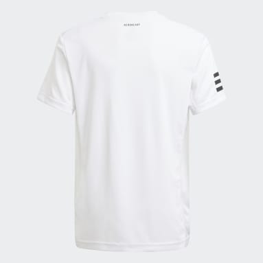 Jungen Tennis Club Tennis 3-Streifen T-Shirt Weiß
