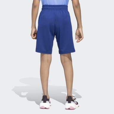 Girls Training Blue SPORTS PERFORMANCE 3 STRIPES SHORTS