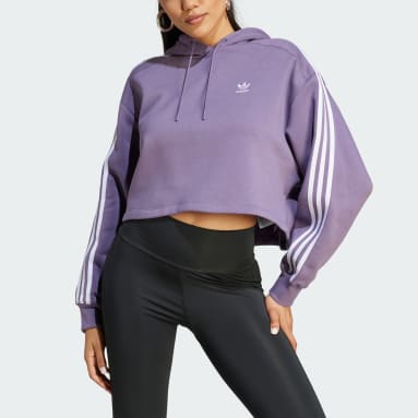 Adicolor Classics Cropped Hoodie Fioletowy