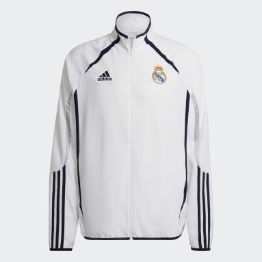 Men Football White Real Madrid Teamgeist Woven Jacket