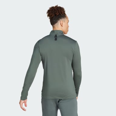 Muži Cvičení A Trénink šedá Sportovní top Workout Quarter-Zip