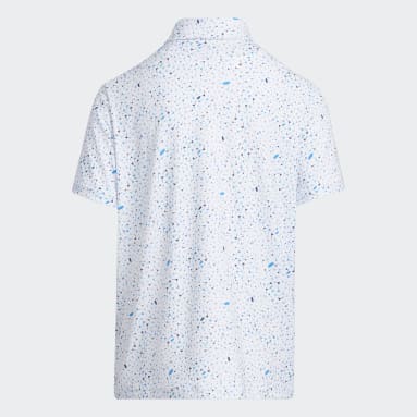 Boys Golf Blue Flag-Print Polo Shirt