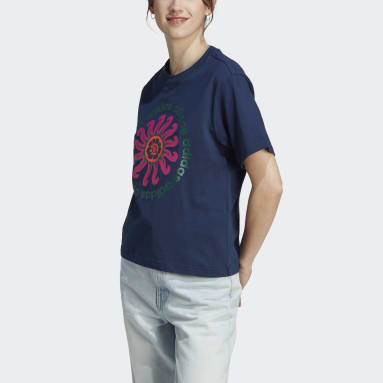 T-shirt graphique adidas x FARM Rio Bleu Femmes Sportswear