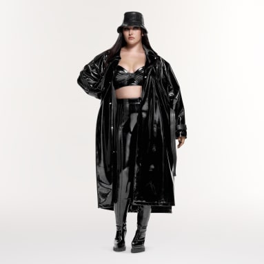 Women's Originals Black Faux Latex Straight-Leg Pants (Plus Size)