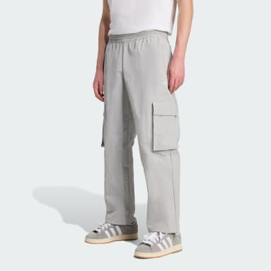 กางเกงคาร์โกผ้าทอแต่งแถบด้านหน้า