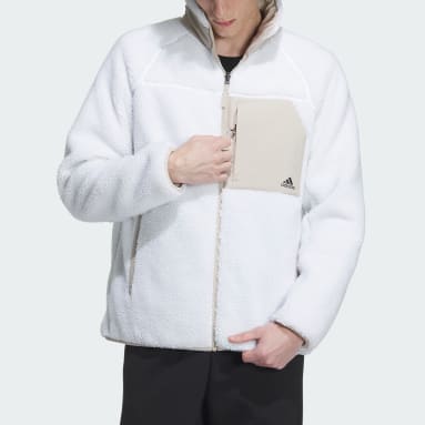 남성 Outdoor White 쉐르파 리버서블 패디드 재킷