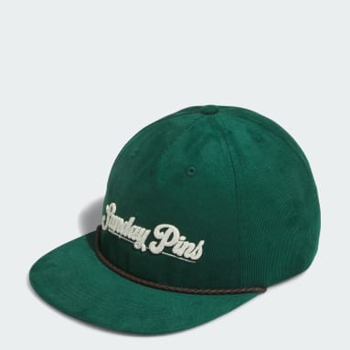 Men Golf Green Leather Cord Corduroy Hat