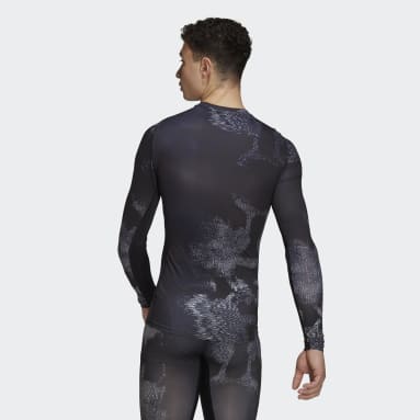 T-shirt d'entraînement à manches longues imprimé intégral Techfit multicolore Hommes Entraînement
