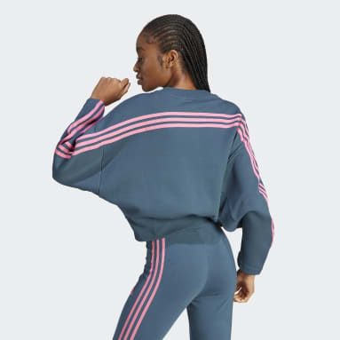 Sweatshirt 3-Stripes Future Icons Turquesa Mulher Sportswear