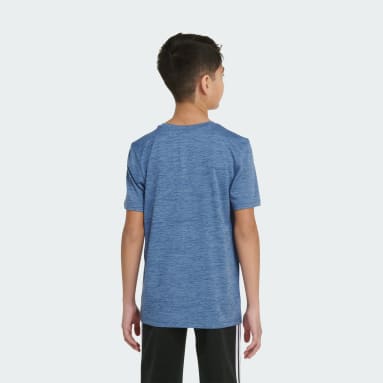 Youth Training Blue Camo Logo Polyester Mélange Tee