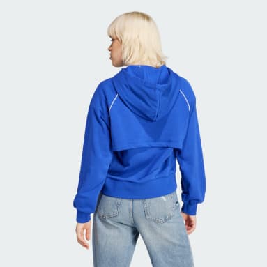 Sweat-shirt à capuche grand logo Bleu Femmes Originals