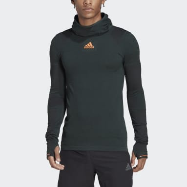 Pull manches longues X-City Vert Hommes Running