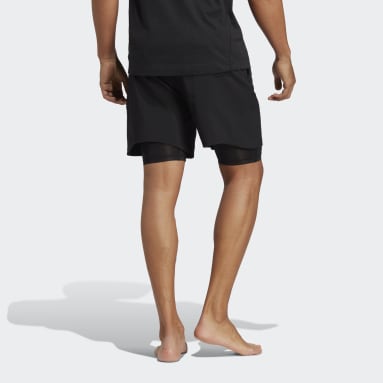 Shorts de Entrenamiento Yoga 2 en 1 Negro Hombre Studio
