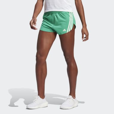 Short de running Run Icons 3-Stripes Low Carbon Vert Femmes Running